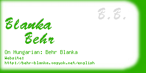 blanka behr business card